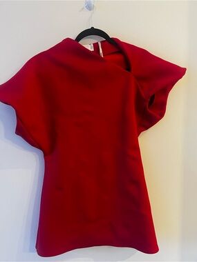 ASOS Red Draped Asymmetric Mini Dress